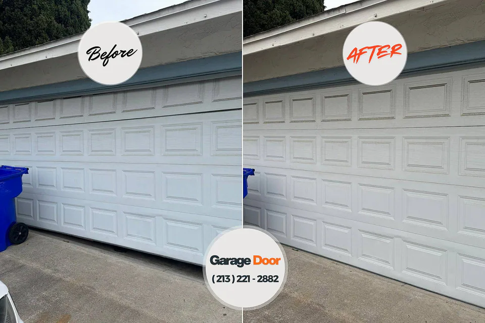 Before and after: garage door repair Medina, WA
